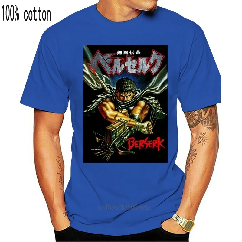 

Man Clothing New Berserk Guts Japan Anime Manga T-Shirt Usa Size Em1 Round Neck Tee Shirt