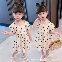 girls polka dot print square neck dress flower girl dresses kids dresses for girls 2 year old baby girl clothes
