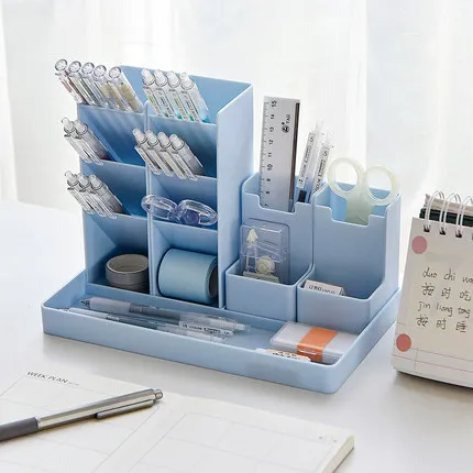 

Freely Capacity Grid Creative Large Storage Multifunctional 5pcs 4 Organizer Makeup Holder Pen Plastic Pencil Box Stand Desktop
