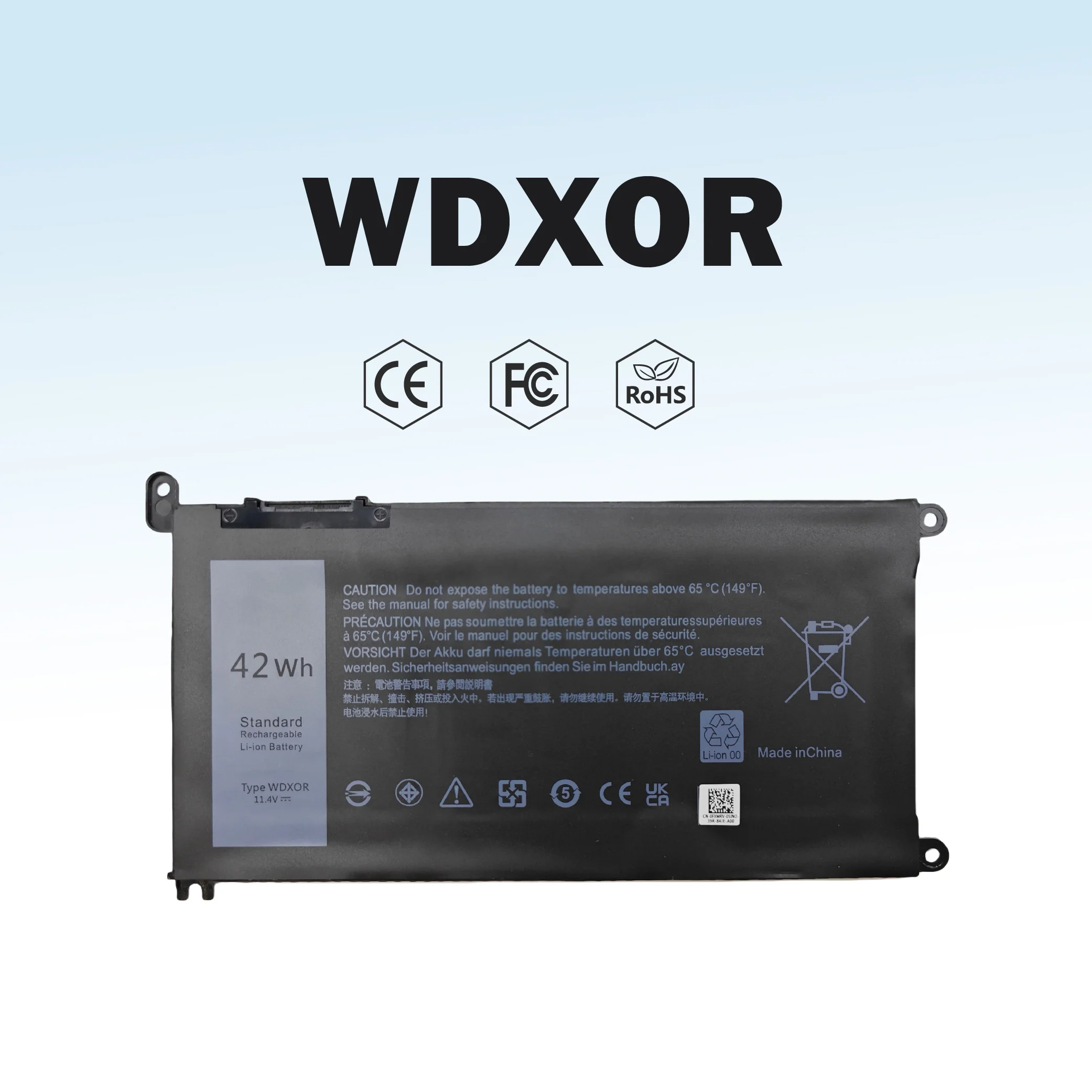 Фото Аккумулятор WDXOR для Dell Inspiron 15 5565 5567 5568 3CRH3 T2JX4 FC92N CYMGM P69G P69G001 P58F P58F001 №1