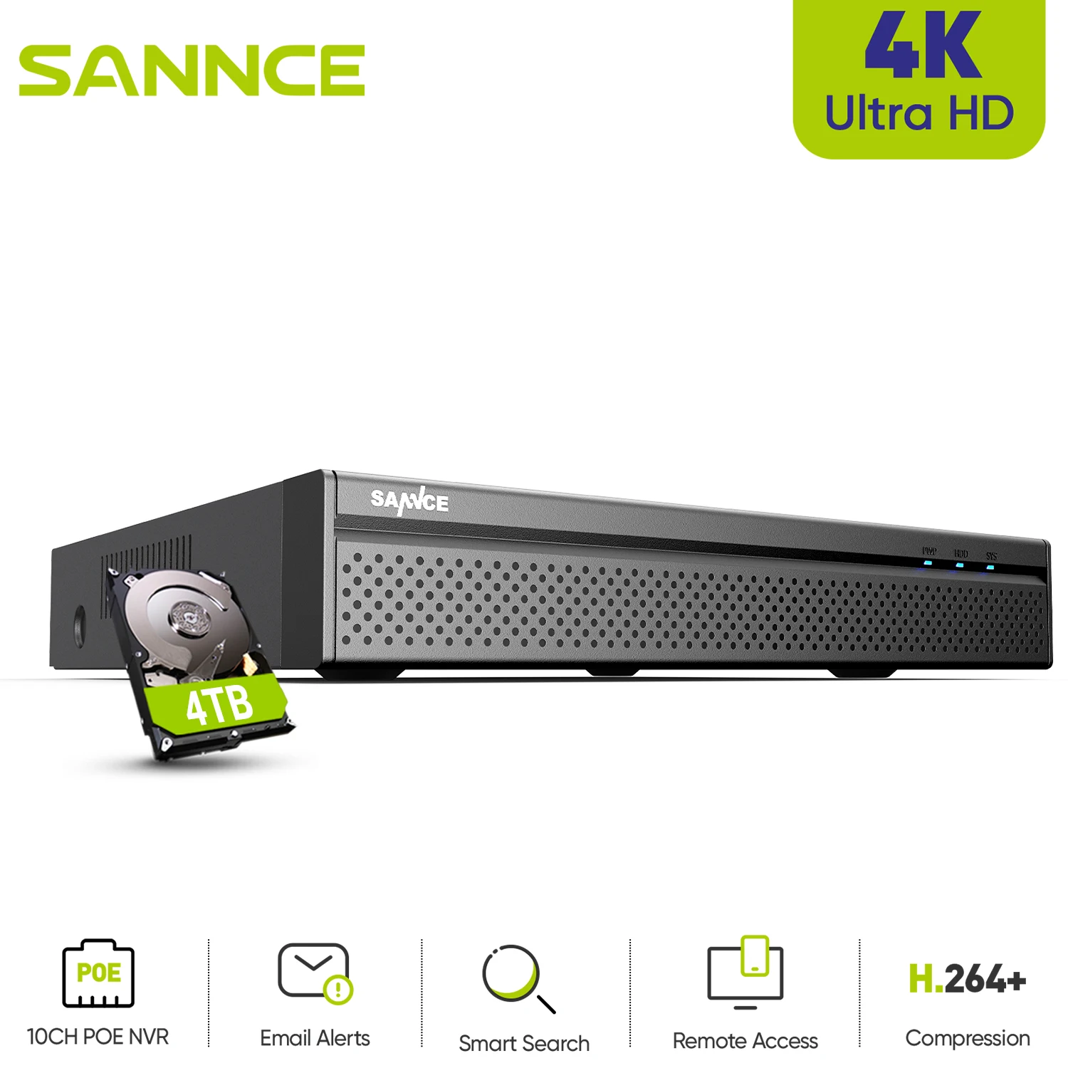 8ch 4k Nvr For 5mp 2mp Poe Ip Camera Cctv System Onvif