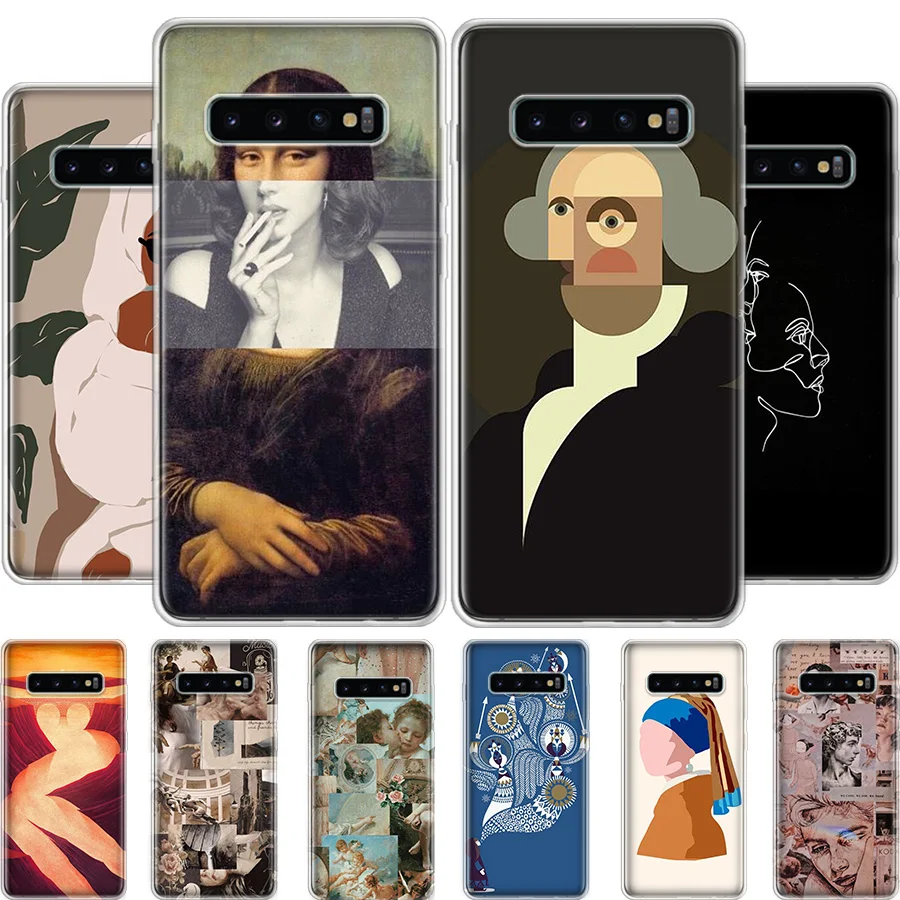 

Art Abstract Painted Phone Case For Samsung Note 20 Ultra 10 Lite 9 8 M11 12 21 M30S M31S Galaxy M32 51 52 J8 J6 J4 Plus F52 F62