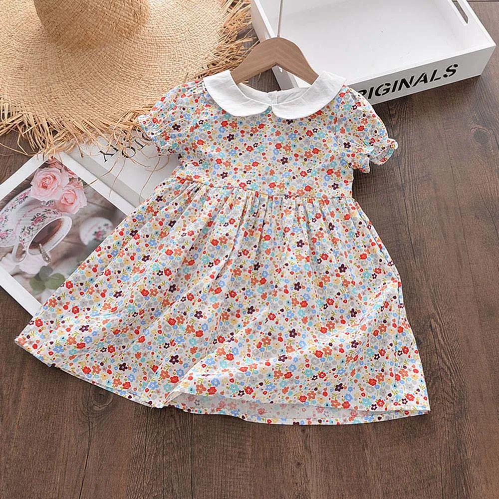 

Женская летняя одежда, платья с цветами для маленьких девочек, новинка 2022, модные милые повседневные платья, детские праздвечерние чные кос...