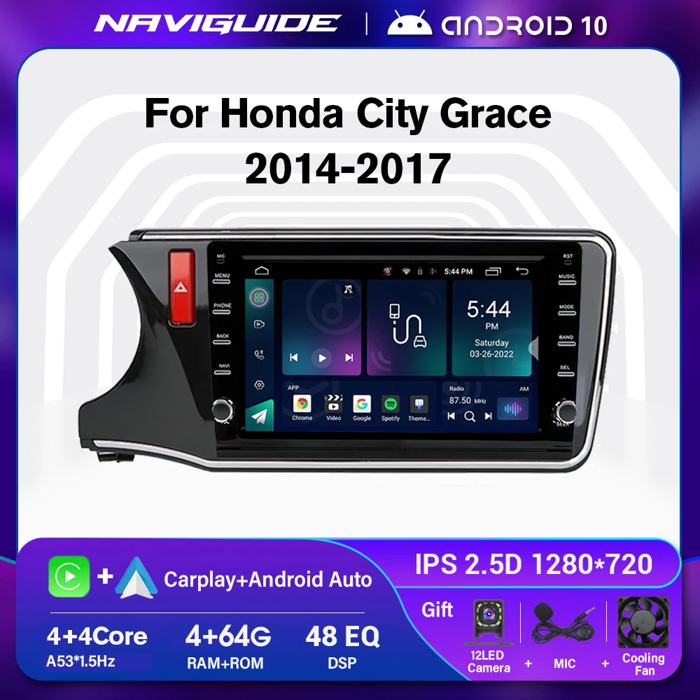 

Автомагнитола 2Din на Android для Honda City Grace 2014-2017, Авторадио, GPS-навигация, Автомобильный приемник, DSP, Bluetooth-плеер, Carplay, без DVD