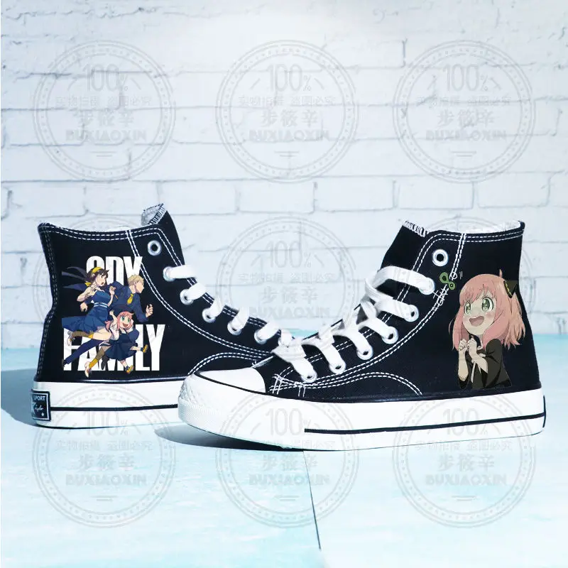 

Anime Spy X Family Anya Forger Print Canvas Shoes Anya Forger Costume Cosplay High Top Canvas Sneakers Casual Footwear