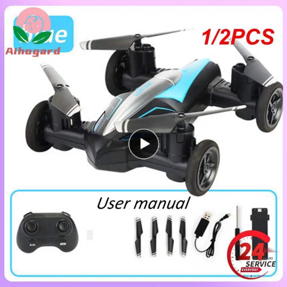 

1/2 шт. 2 в 1 Дрон летающий автомобиль на воздушной земле 2,4 ГГц двухрежимный гоночный мини-Дрон Профессиональный радиоуправляемый амфибия автомобиль Квадрокоптер дроны