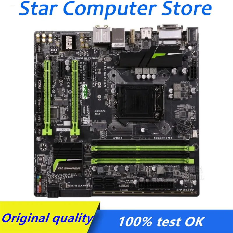 

Материнская плата DDR4 USB3.0 SATA3 для Gigabyte GA-G1.Sniper M7 G1.Sniper M7 B150 B150M LGA 1151, б/у десктопная материнская плата