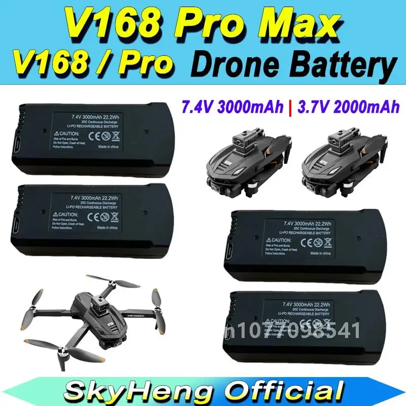 Оригинальный аккумулятор для дрона V168 Pro Max GPS 7 4 В 3000 мАч/3 2000 мАч V68/V168 запасной