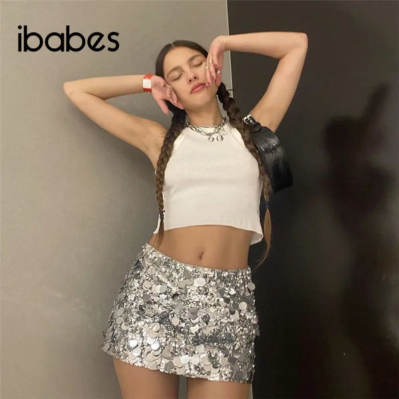 

Reflection Sequined Women Hip Skirt Streetwear Silvery Low Waist Party Vestidos 2023 Summer Y2K Clothings Sexy Night Club Skirts