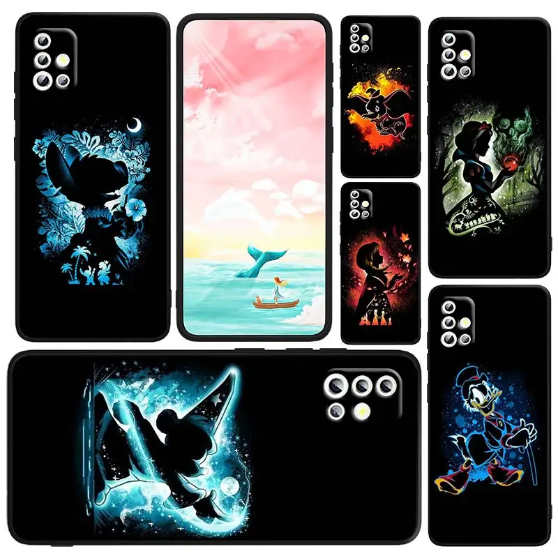 

Disney Mickey Stitch Princess Phone Case For Samsung A73 A72 A71 A53 A52 A51 A42 A33 A32 A23 A22 A21S A13 A04 A03 5G Black FUnda