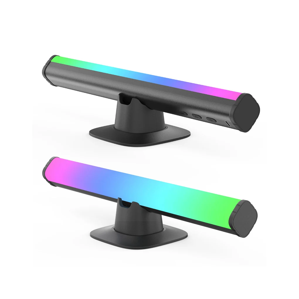 

Pack of 2 Rhythm Lights Strips RGB APP Bluetooth-compatible Atmosphere Lamps Bars 5W LED Adjustable USB Lighting with Microphone