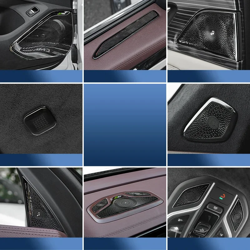 

Для Geely Monjaro KX11 2022-2024 Grand Koleos 2025, крышка автомобильного динамика, наклейка, черная нержавеющая сталь, авто украшения, аксессуары