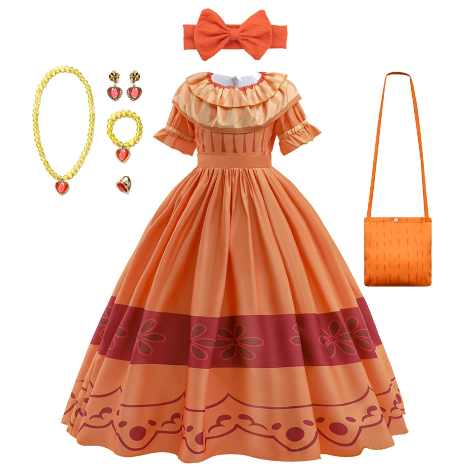 Princess Encanto Dolores Pepa Cosplay Costume Isabela Dress Up Kids Outfits Helloween Carnival Mirabel Girls Clothes Vestidos
