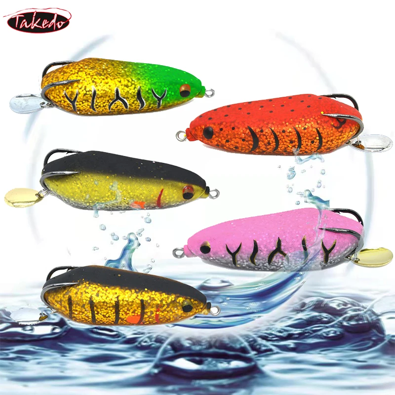 

TAKEDO high quality LW039 8cm 25g jump frog lure hollow body frog lure Topwater Ray Frog Artificial 3D Eyes