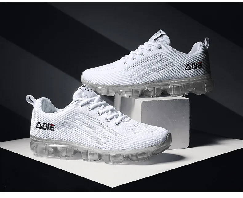 

2019 Men's Shoes Summer Breathable Running Shoes Mesh Brand Designer Flying Sneakers Woven Men's Sports Shoes Off White
