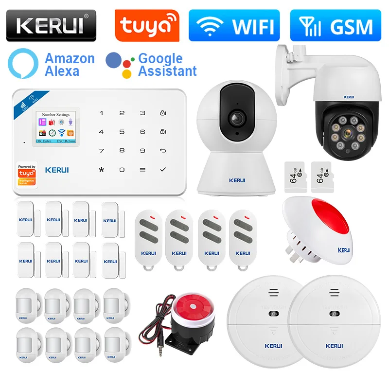 

KERUI W181 Tuya умная WIFI GSM система охранной сигнализации домашняя охранная система детектор движения датчик двери окна