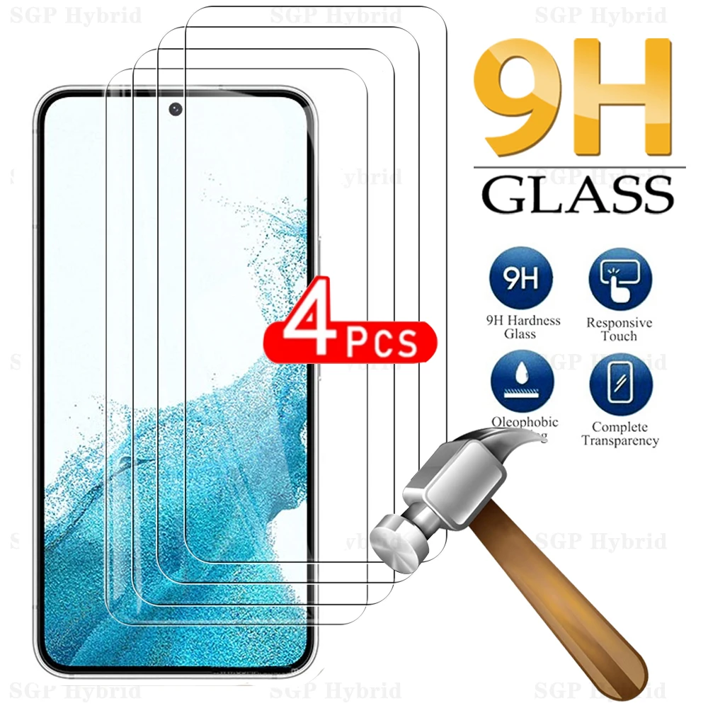4pcs Full Cover Tempered Glass For Samsung Galaxy S22 Plus 5G Screen Protector Glass Sansung S22Plus S22+ S 22 Protective Film