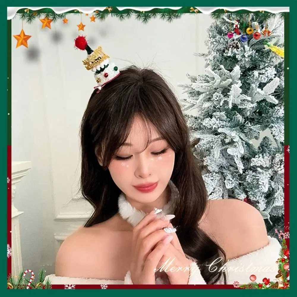 Веселый Рождественский декор Рождественская шляпа заколка для волос бант с