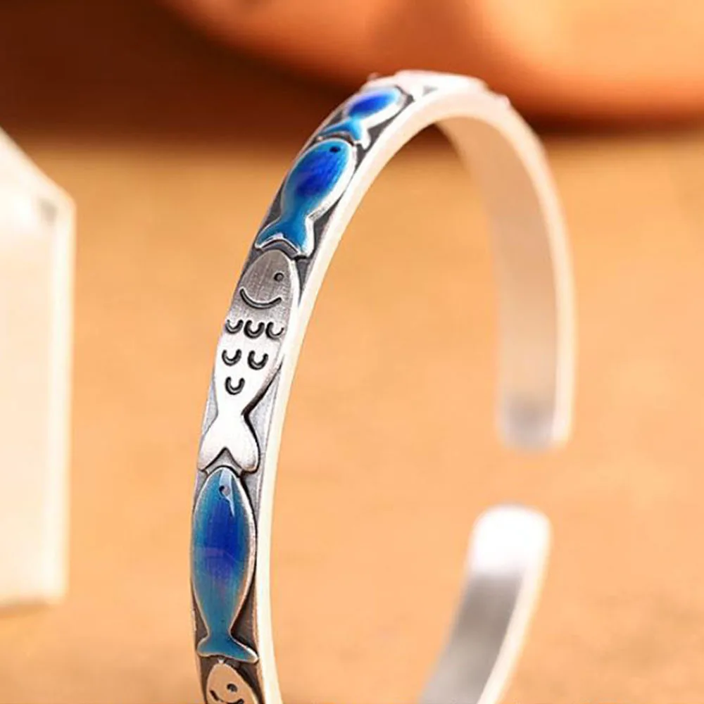 Серебряный браслет с рыбками FORWELL для женщин