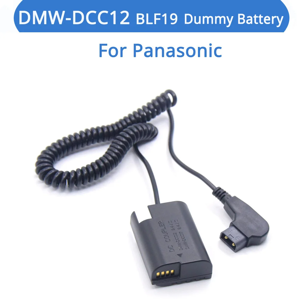 

D-Tap To Spring Cable DCC12 DC Coupler DMW-BLF19 Dummy Battery For Lumix DMC-GH3 GH4 GH5 GH5II GH6L DC-S5K S5GK G9 Camera