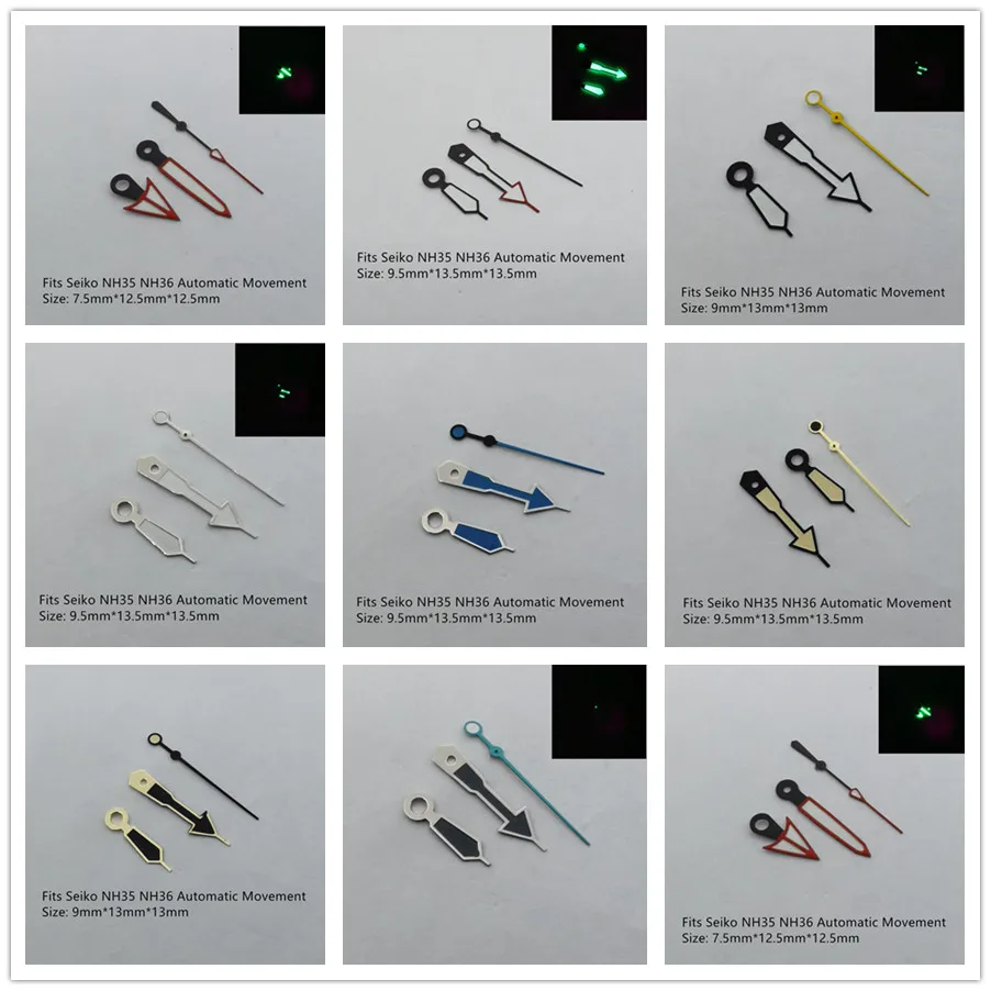 

Nh35 Hands Watch Accessories Watch Pointer Nh36 Hands Pointer Green Super Luminous, Suitable For Japan Nh35 Nh36 Movement Mod