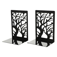 1 pair durable portable iron bookends hollow book holder book stands for library