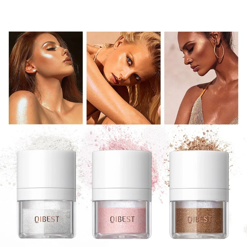 

High Pigment Nude Loose Highlighter Lasting Brightening Contouring Stereoscopic Shadows Bronzing Powder for Face Highlighter
