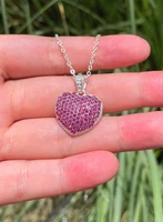anglang luxury heart pendant necklace bridal wedding shiny cz stone romantic gift elegant fashion necklace jewelry for women