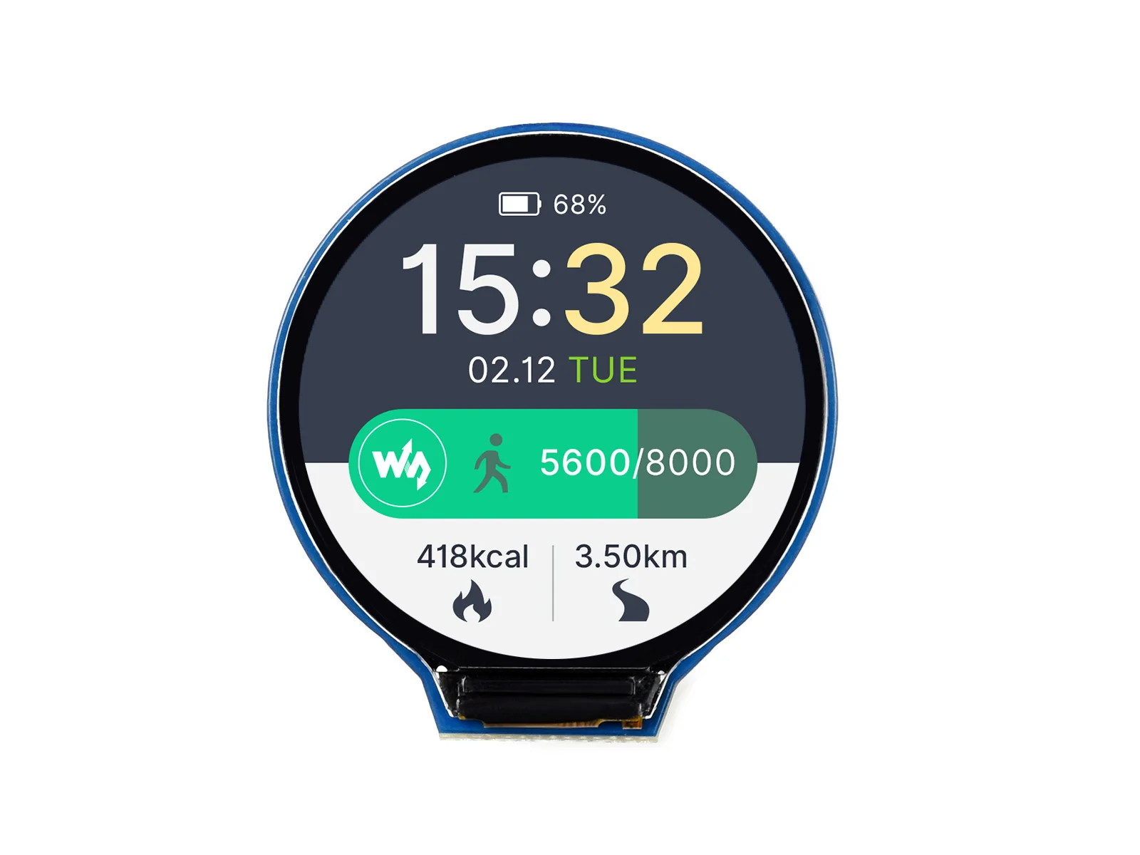 Фото Модуль круглого ЖК-дисплея Waveshare 1,28 дюйма, 65 тыс. цветов RGB, 240x240, интерфейс SPI, поддержка Raspberry Pi/Jetson Nano/Arduino №2