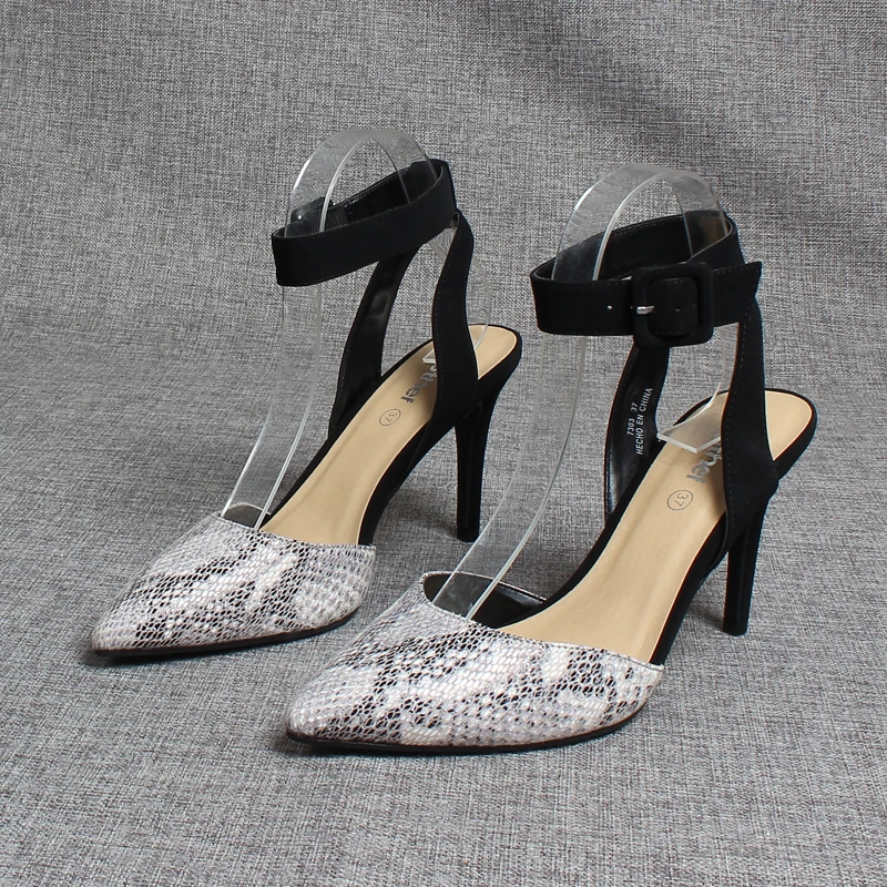

Multicolored Sandals Buckle Strap Shallow Mouth Shoes Closed Toe Summer Heels Sexy Stiletto Pointed Fashion Girls High Comfort