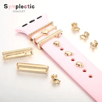 cute strap decorative alloy accessory nail for apple watch silicone strap metal ring diy decorative pendant for samsung watch