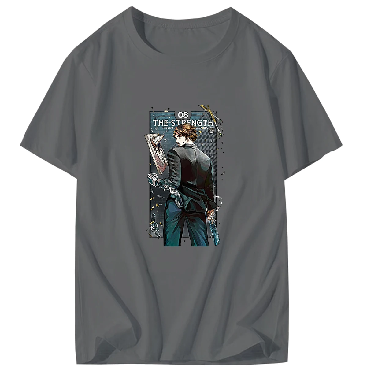 Футболка мужская с круглым вырезом коротким рукавом и принтом