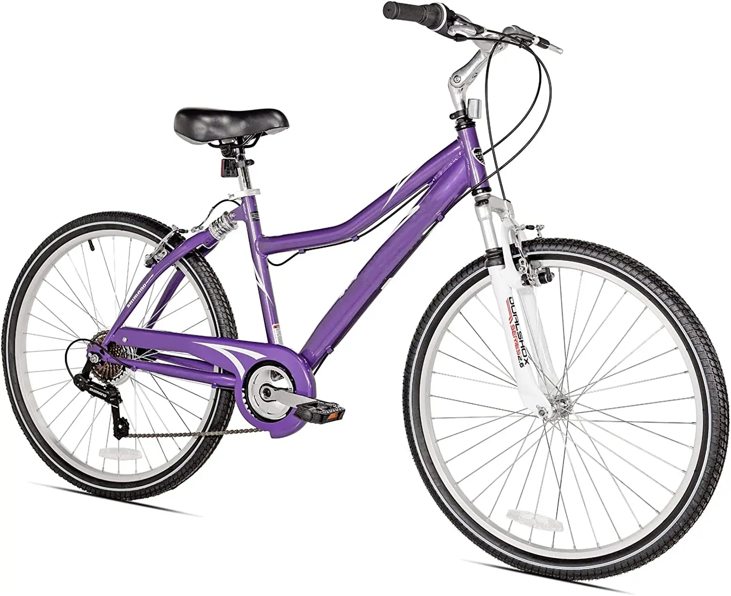 26 in. Women's Full Suspension Hybrid Bike, Purple