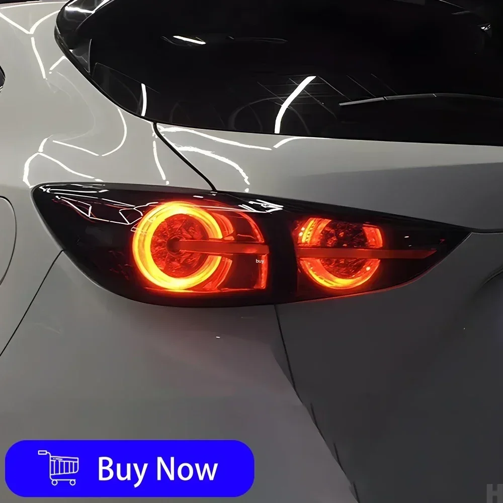 Фото Для Mazda 3 Axela 2014-2018 автоматические задние фонари в сборе, обновление 2020, Стайлинг, светодиодный динамический поворот, автомобильные задние фонари, аксессуары №3