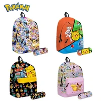 anime pikachu backpack student kawaii backpacks school bag with pencil case teen girl boy large capacity high quality