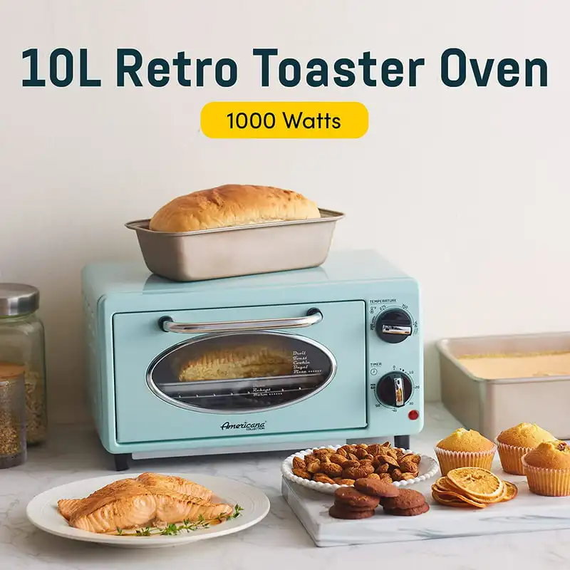 

Retro 2-Slice Toaster Oven Mint