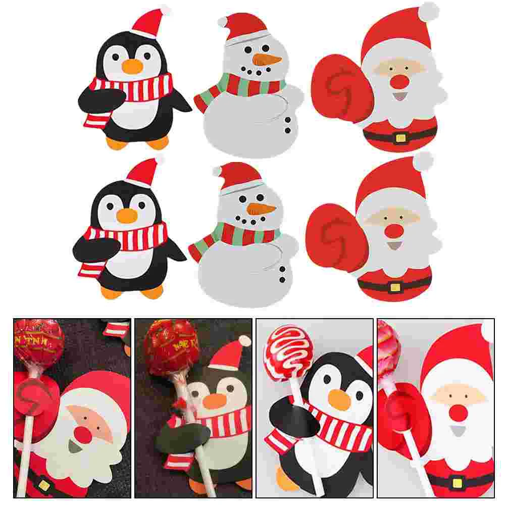 

Christmas Lollipopcard Paper Candy Party Gift Stocking Santa Stuffer Favor Holiday Diy Decoration Holder Supplies Ornaments