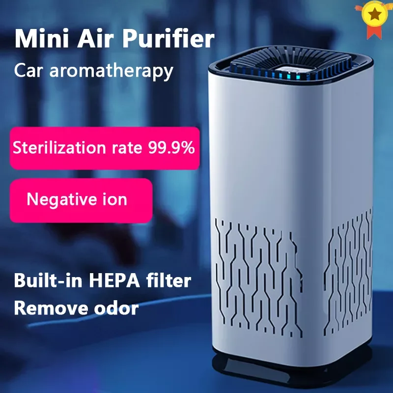 

Auto Air Purifier with True HEPA Filters Desktop Purifiers Filtration Air Cleaner Car Mini Negative Ion air purifier For Home