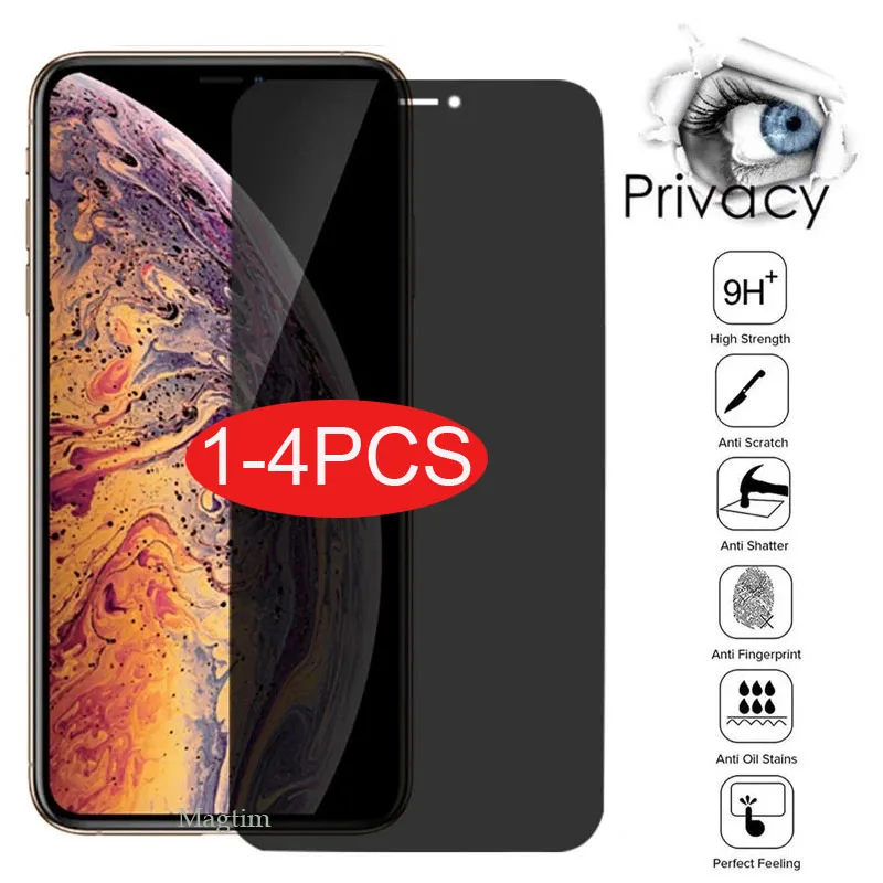 

1-4PCS Privacy Screen Protectors For iPhone 13 12 11 Pro XS Max Anti-spy Tempered Glass For iPhone XR 7 8PLUS SE2020 13MINI
