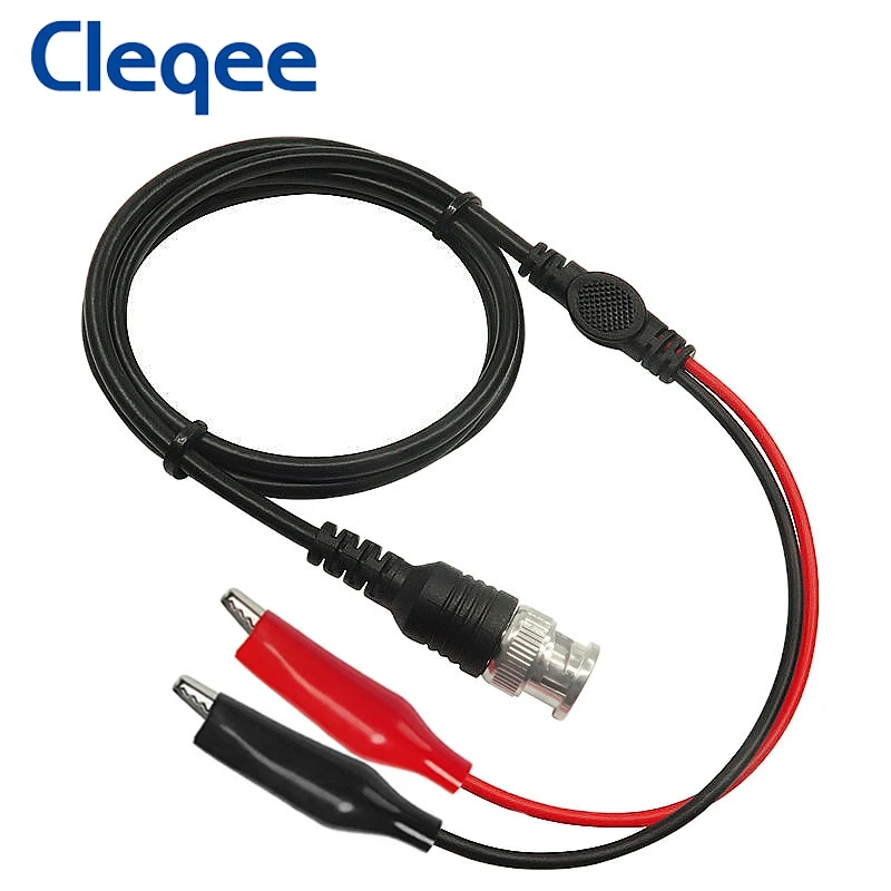 

Cleqee P1011 BNC Plug to Dual Alligator Clips Test Lead Q9 Male Plug Oscilloscope Test Probe Cable 110cm