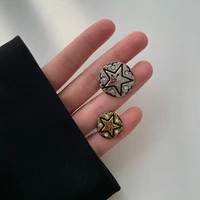 metal five pointed star buttons chinese wind button coat female jacket woolen tops female buckle sewing accessories 6pcslot