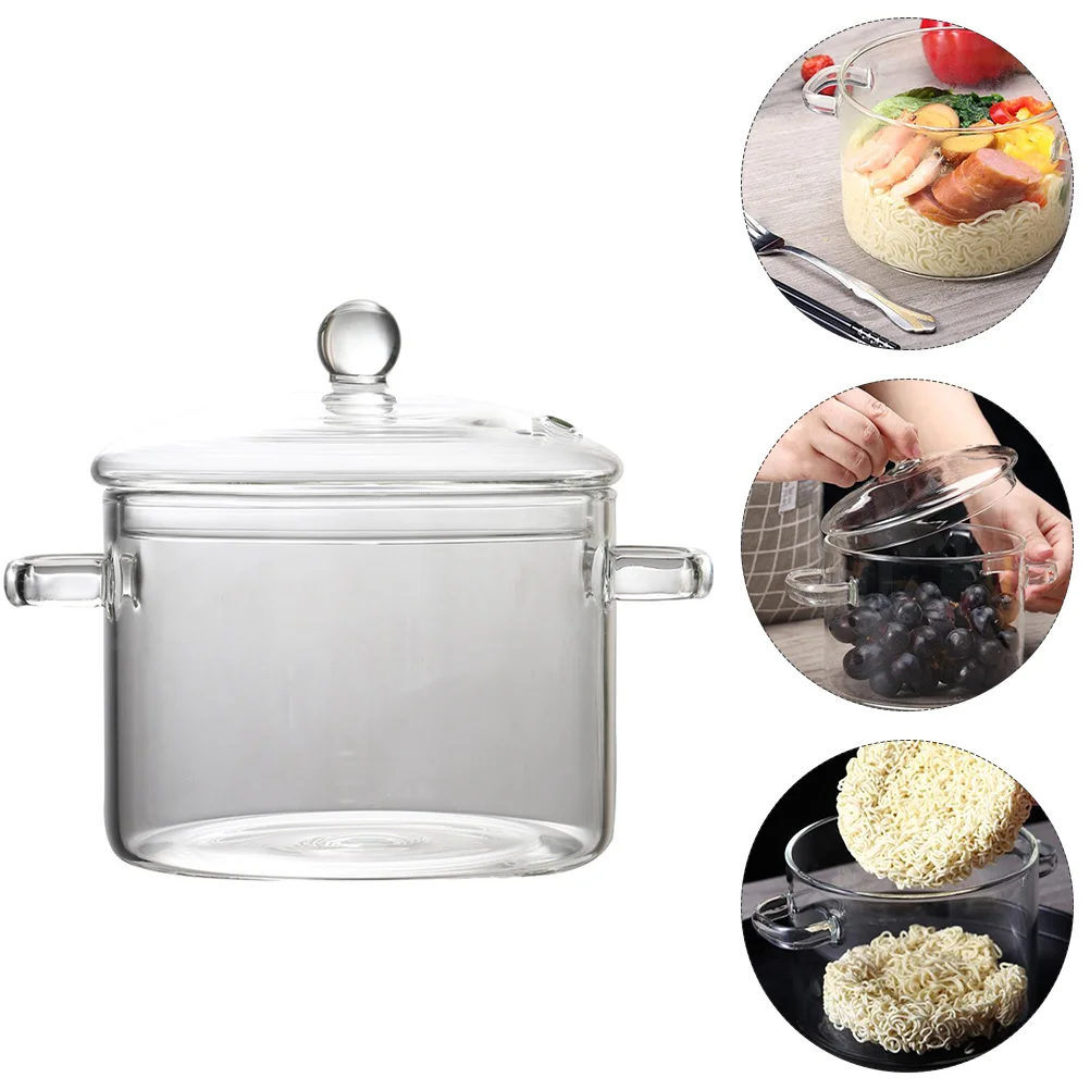 

Pot Cooking Lid Pots Bowl Lids Stove Bowls Clear Cookware Soup Noodles Saucepan Resistant Microwave Stovetop Casserole Pans Set