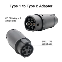 j1772 ev adaptor convertor type 1 to type2 socket 32a electric vehicle car ev charger connector charging adapter j1772 adapter