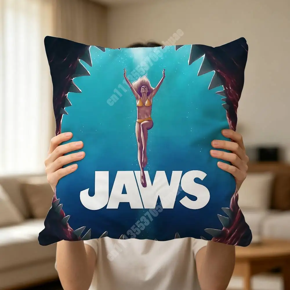 Фото Чехол для подушки J-JAWS 1975 Steven Movie Spielberg, декоративный чехол для дивана, кровати, автомобиля, гостиной, украшение для дома №4
