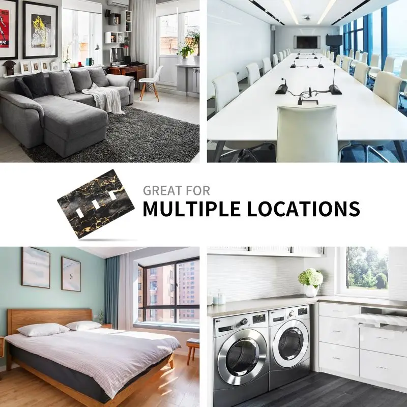 Тройной переключатель с мраморным принтом декоративная панель черного и