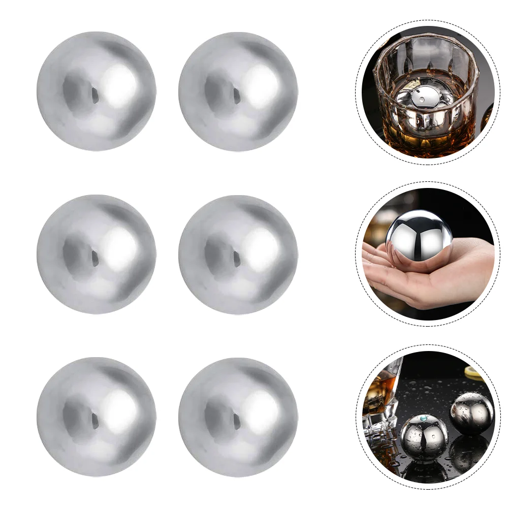 

Ice Whiskey Chilling Cubes Stones Steel Stainless Metal Beverage Cooling Cube Round Chiller Sphere Whisky Drinking Bar Block
