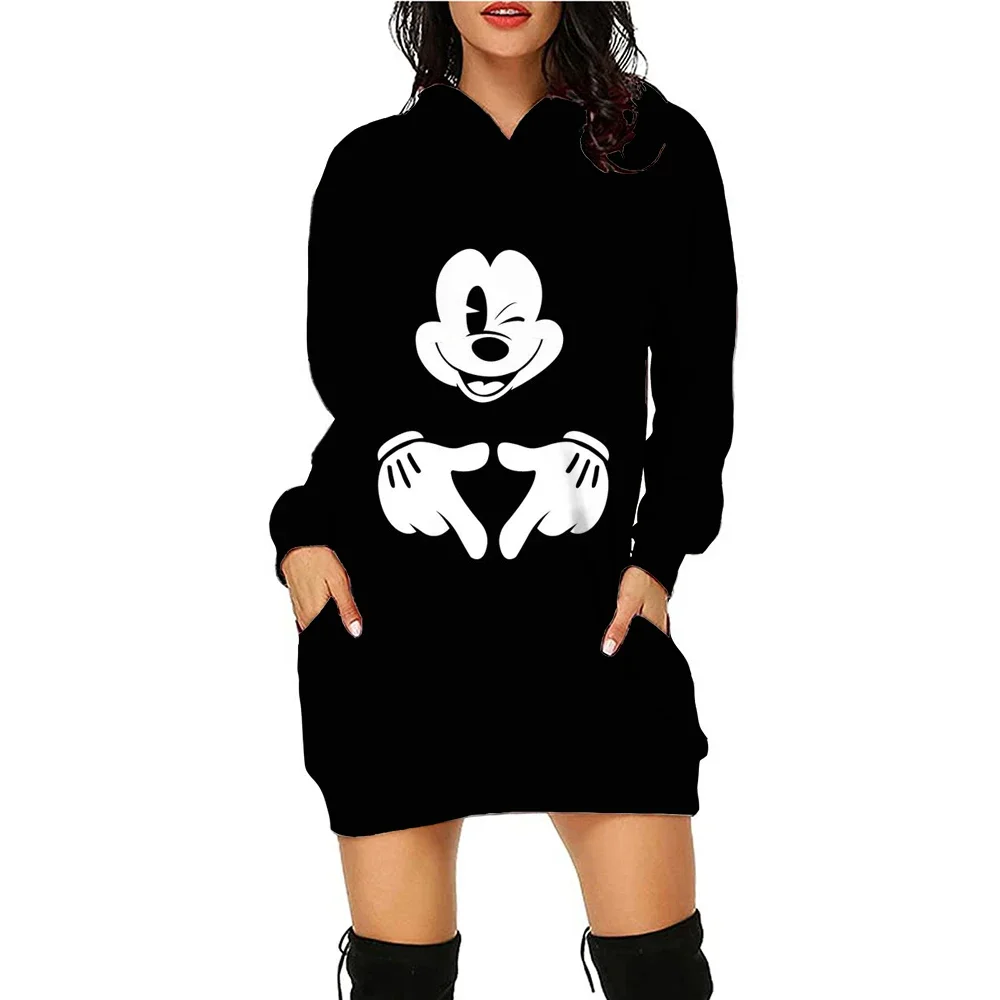 Платья с длинными рукавами элегантное женское платье рисунком Минни Маус 2024