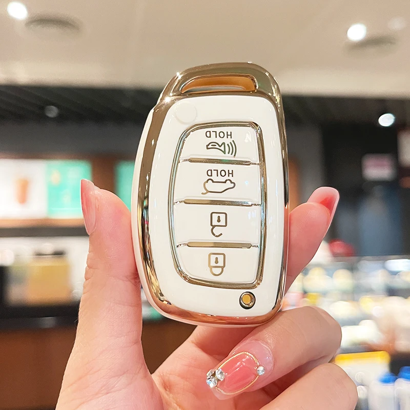 

Модный ТПУ чехол для автомобильного ключа с 3 кнопками, чехол-брелок для Hyundai Tucson Santa Fe Rena Sonata Elantra Creta Ix35 Ix45 I10 I30 I40
