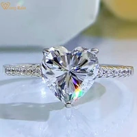 wong rain 100 925 sterling silver heart cut created moissanite gemstone wedding engagement simple ring fine jewelry wholesale