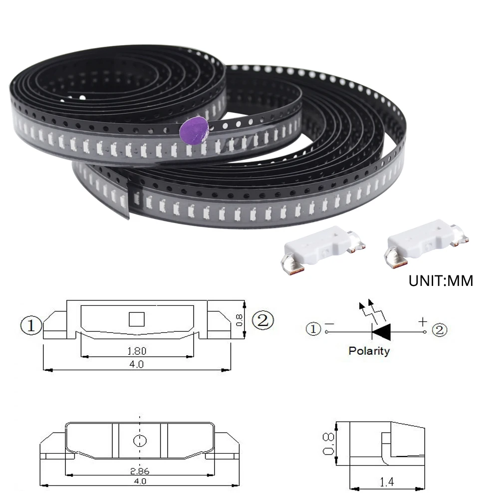 Фото 100pcs 335i Вид сбоку белый красный зеленый синий свет SMD светодиод 1800 MCD светодиодная лампа шарик №3